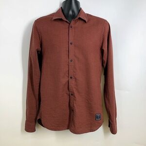 Scotch & Soda Mens Shirt Size S‎ Regular Fit Orange Patterned Long Sleeve